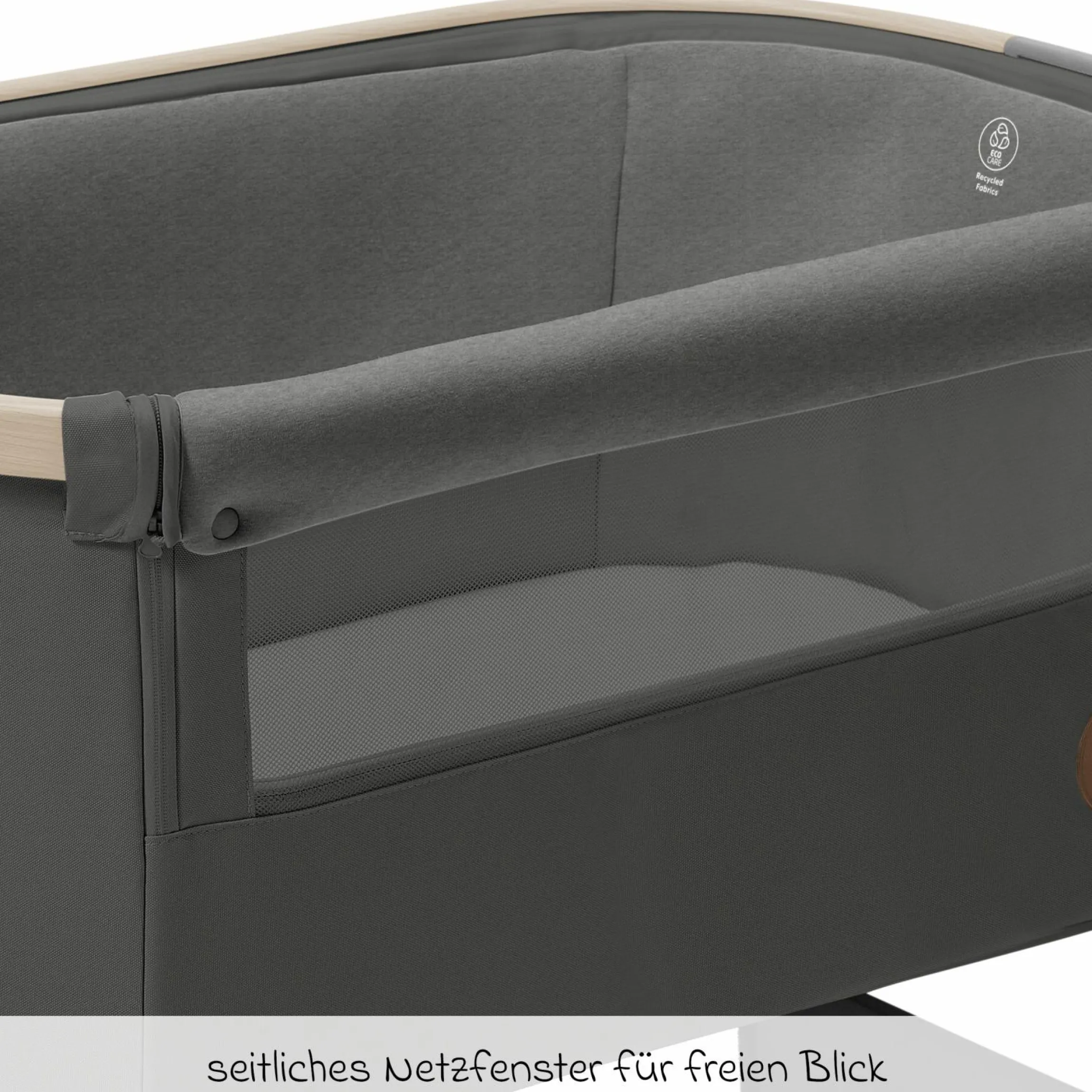 2-in-1 Beistellbett Iora klappbar, inkl. Matratze & Reisetasche - Beyound - Graphite Eco - Kollektion 2025