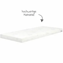 2in1 Beistellbett und Bank mit Canvas-Barriere + Matratze mit 90 x 45 cm - 47 x 99,5 cm - Taupe