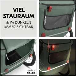 3in1 Fahrradanhänger Bike N Walk Duo für 2 Kinder (bis 44 kg) - Bike Trailer, City Buggy & Outdoor-Begleiter - Dark Green