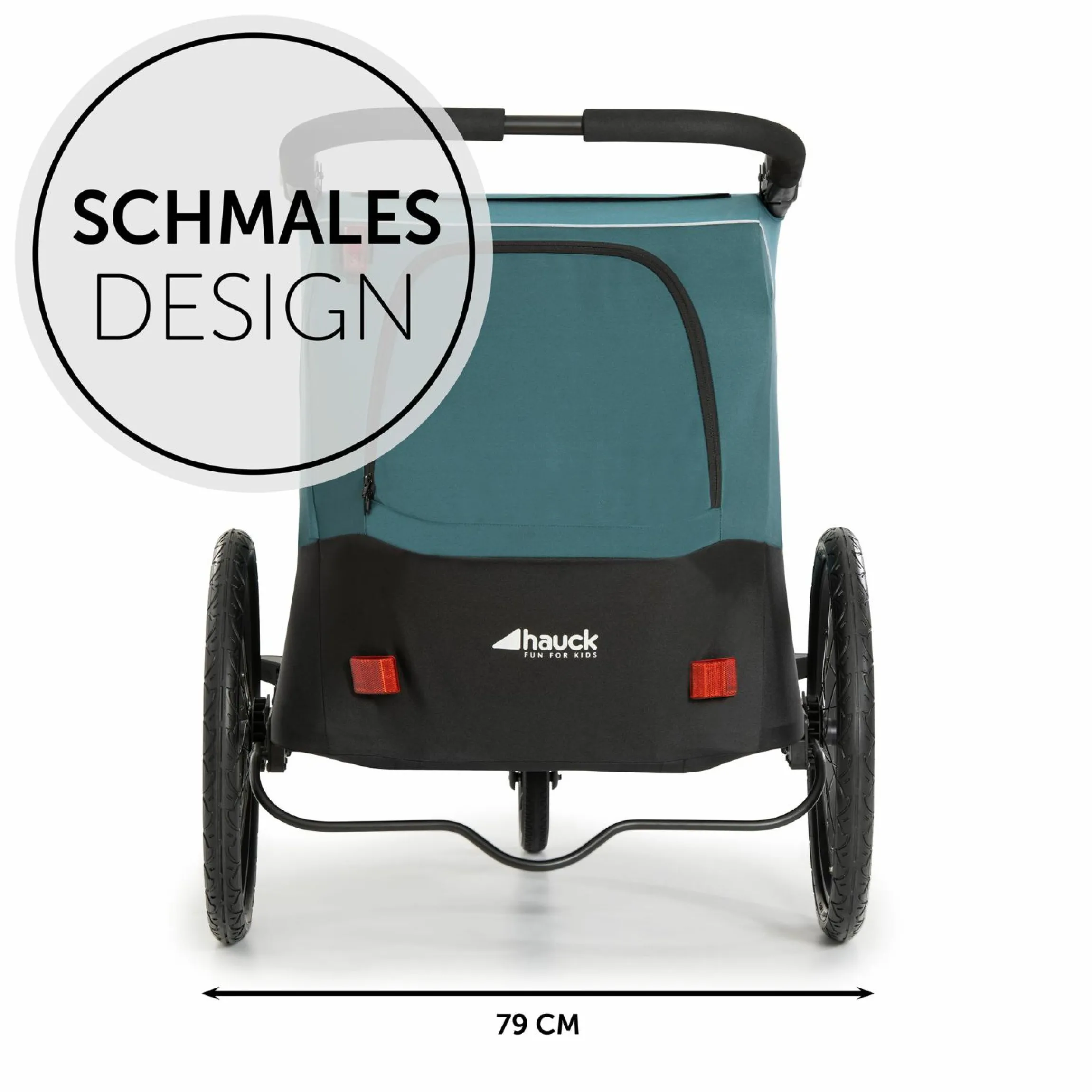 2in1 Fahrradanhänger Dryk Duo für 2 Kinder (bis 44 kg) - Bike Trailer & City Buggy - Ocean Green