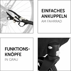 2in1 Fahrradanhänger Dryk Duo für 2 Kinder (bis 44 kg) - Bike Trailer & City Buggy - inkl. GRATIS Schutzpaket - Ocean Green