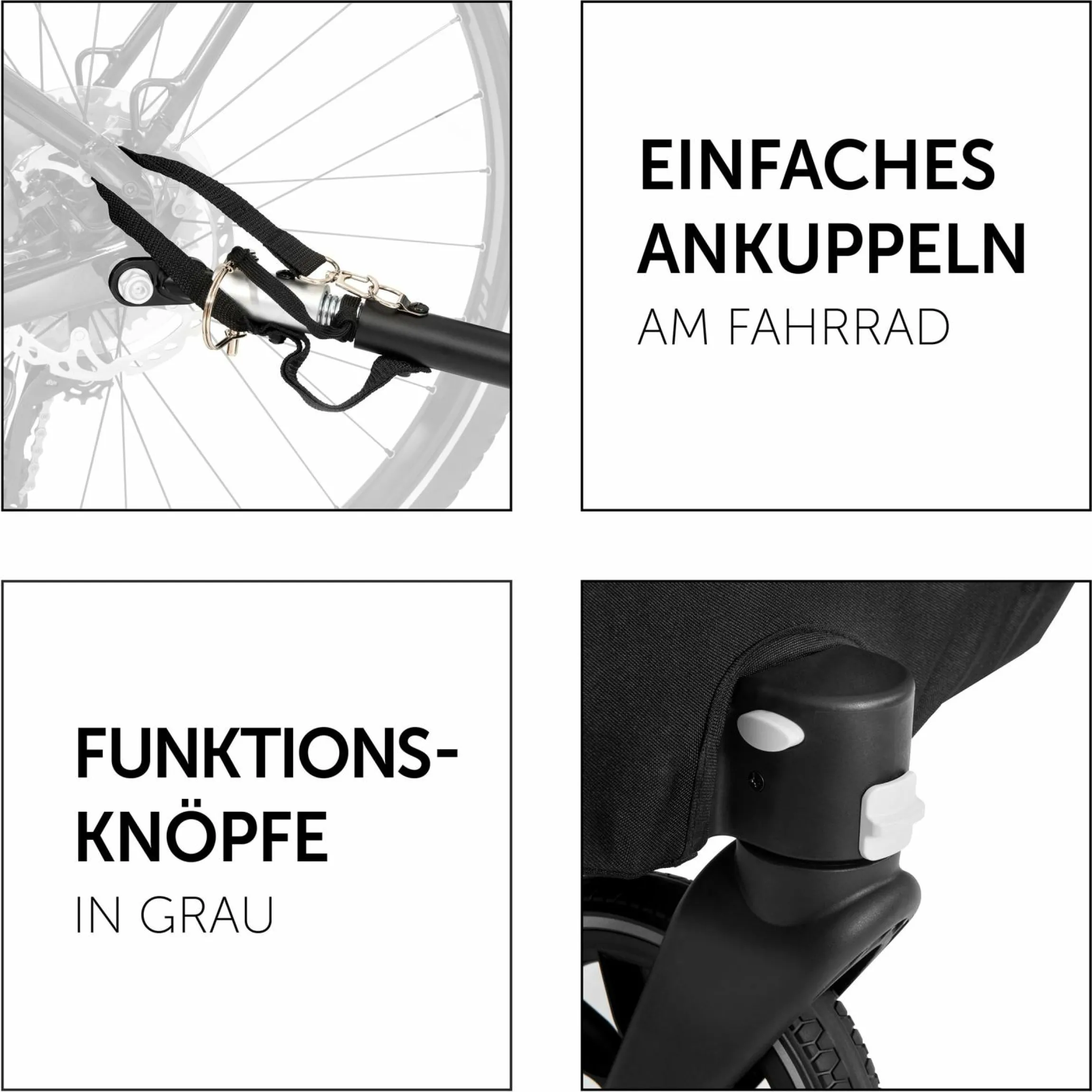 2in1 Fahrradanhänger Dryk Duo für 2 Kinder (bis 44 kg) - Bike Trailer & City Buggy - inkl. GRATIS Schutzpaket - Ocean Green