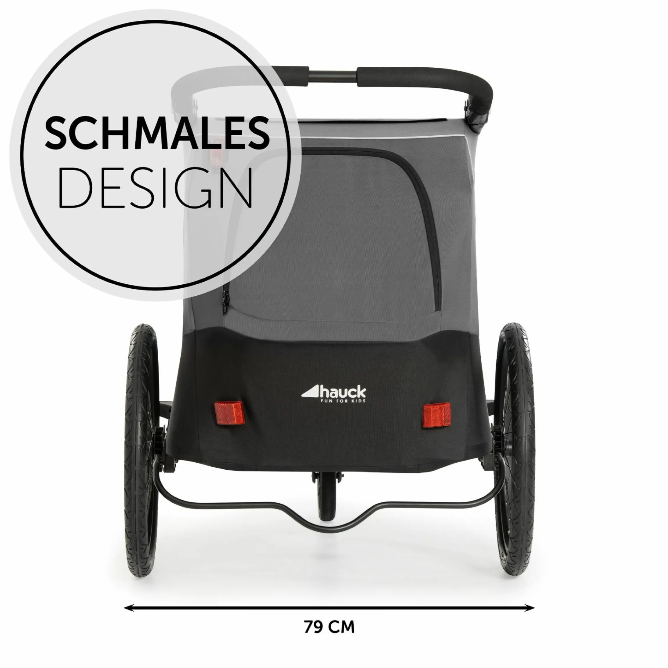 2in1 Fahrradanhänger Dryk Duo für 2 Kinder (bis 44 kg) - Bike Trailer & City Buggy - inkl. GRATIS Schutzpaket - Grey