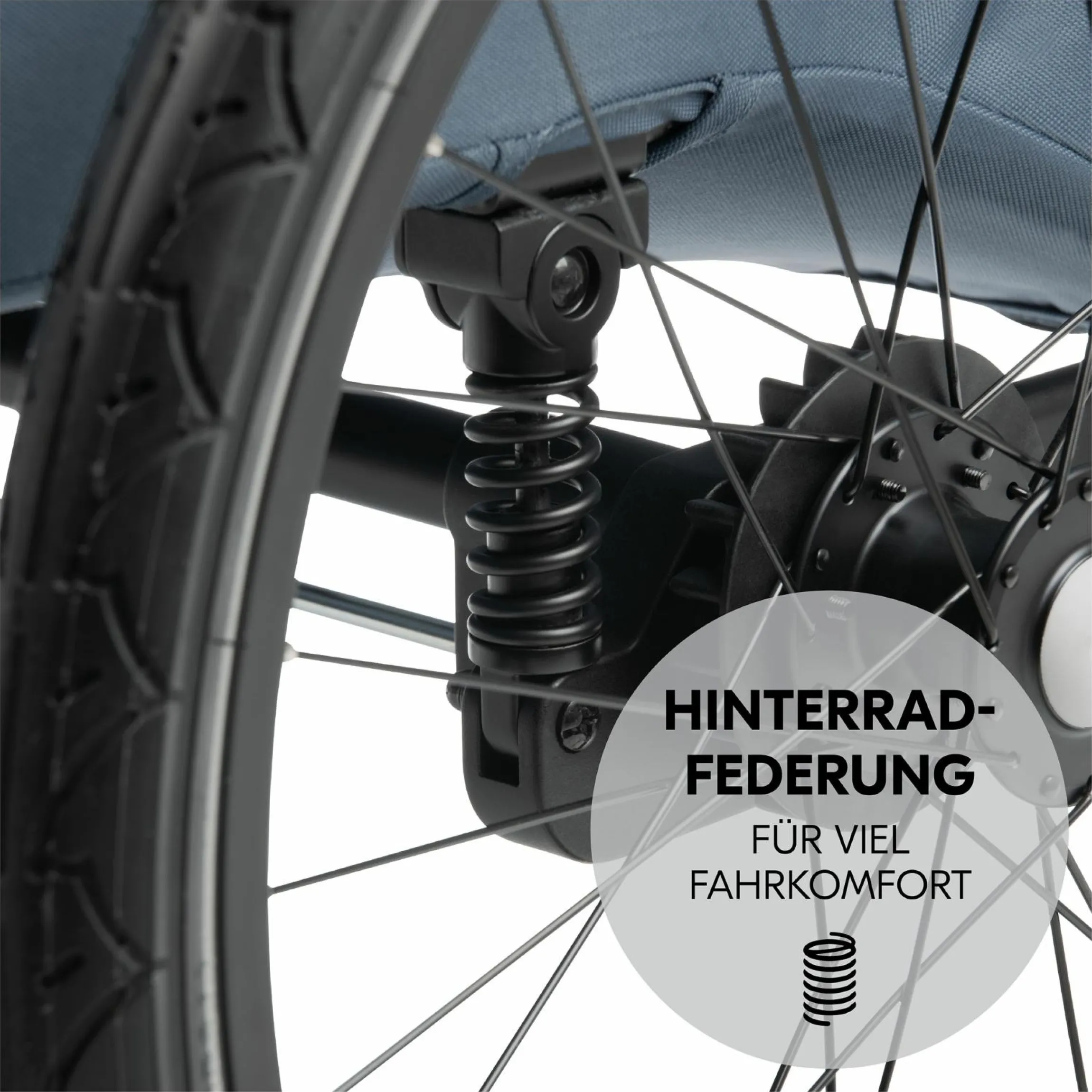 2in1 Fahrradanhänger Dryk Duo Plus für 2 Kinder (bis 44 kg) - Bike Trailer & City Buggy - Dark Blue