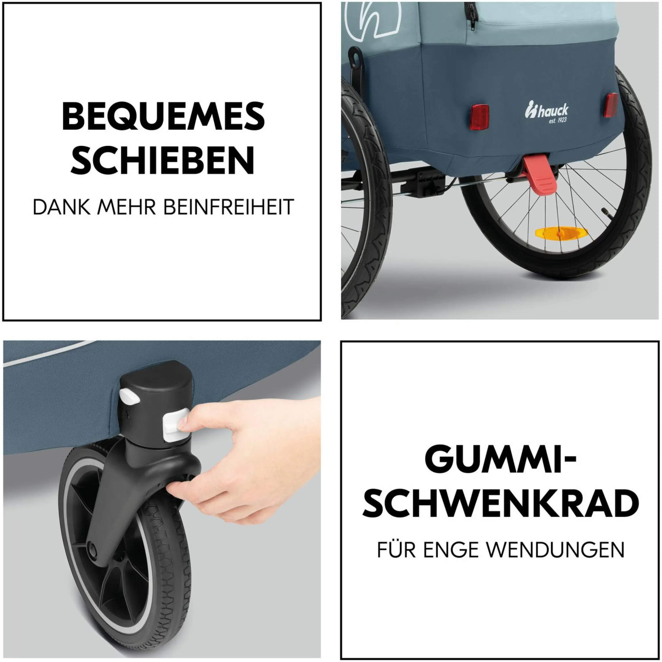 2in1 Fahrradanhänger Dryk Duo Plus für 2 Kinder (bis 44 kg) - Bike Trailer & City Buggy - Dark Blue