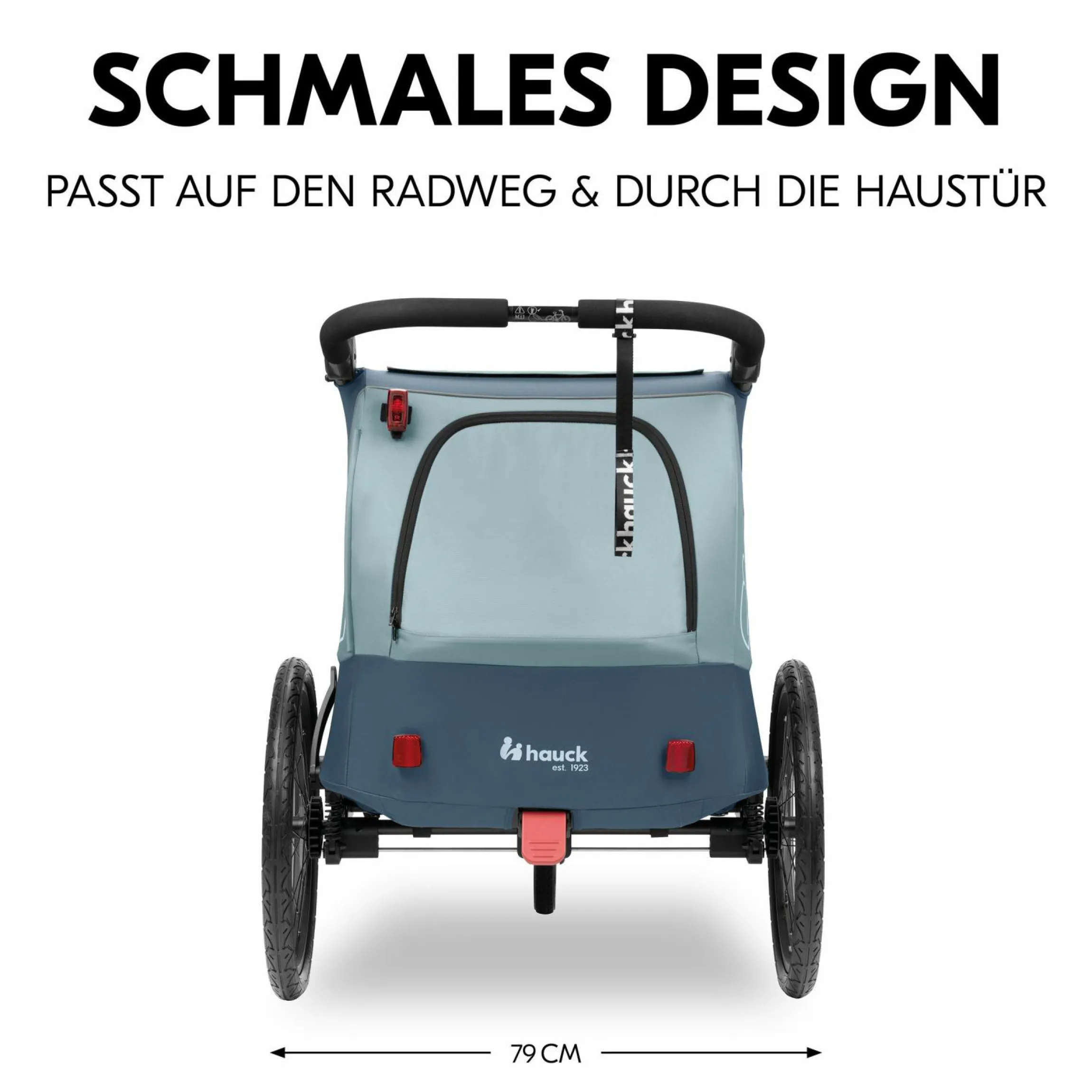 2in1 Fahrradanhänger Dryk Duo Plus für 2 Kinder (bis 44 kg) - Bike Trailer & City Buggy - Dark Blue