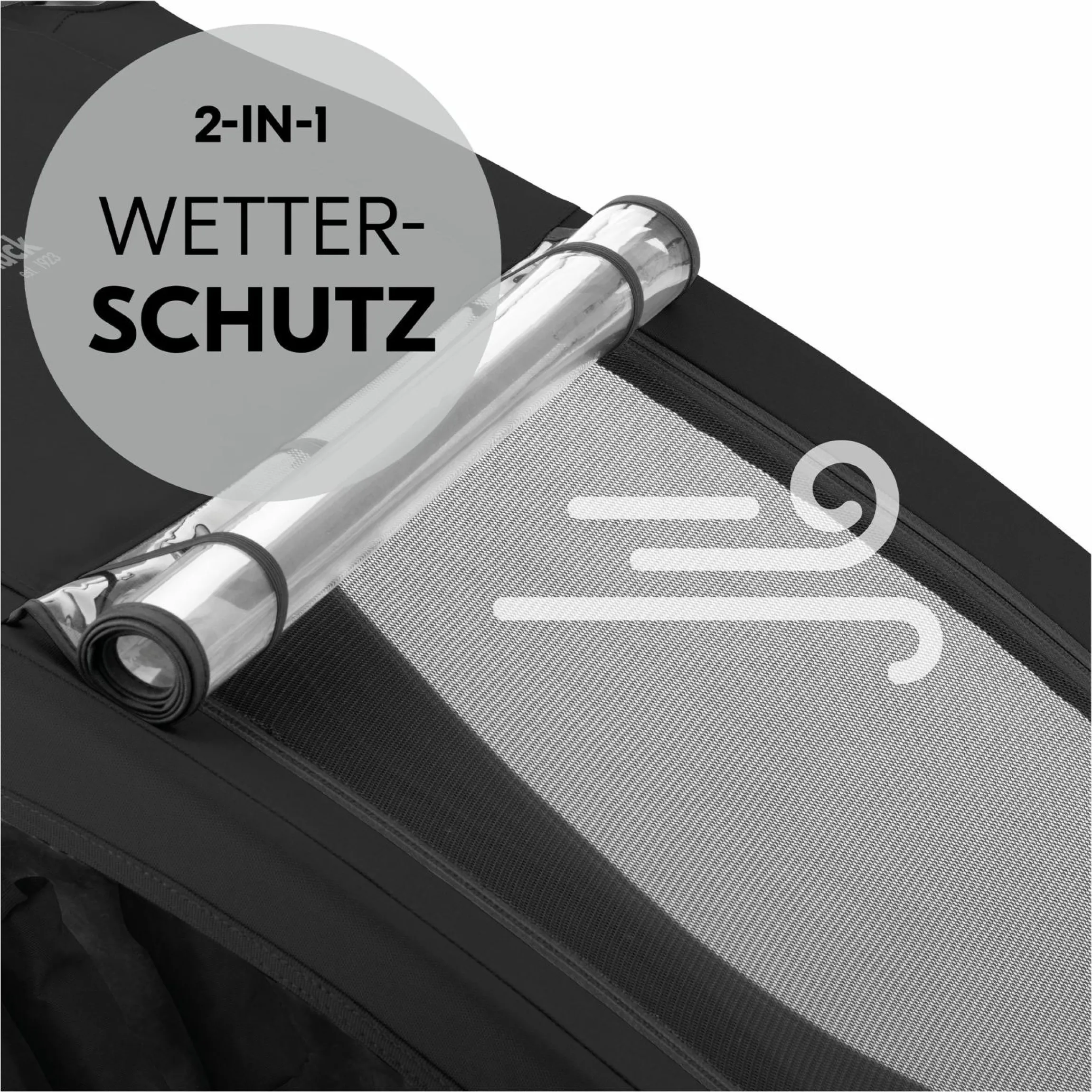 2in1 Fahrradanhänger Dryk Duo Plus für 2 Kinder (bis 44 kg) - Bike Trailer & City Buggy - Black