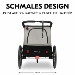 2in1 Fahrradanhänger Dryk Duo Plus für 2 Kinder (bis 44 kg) - Bike Trailer & City Buggy - Black