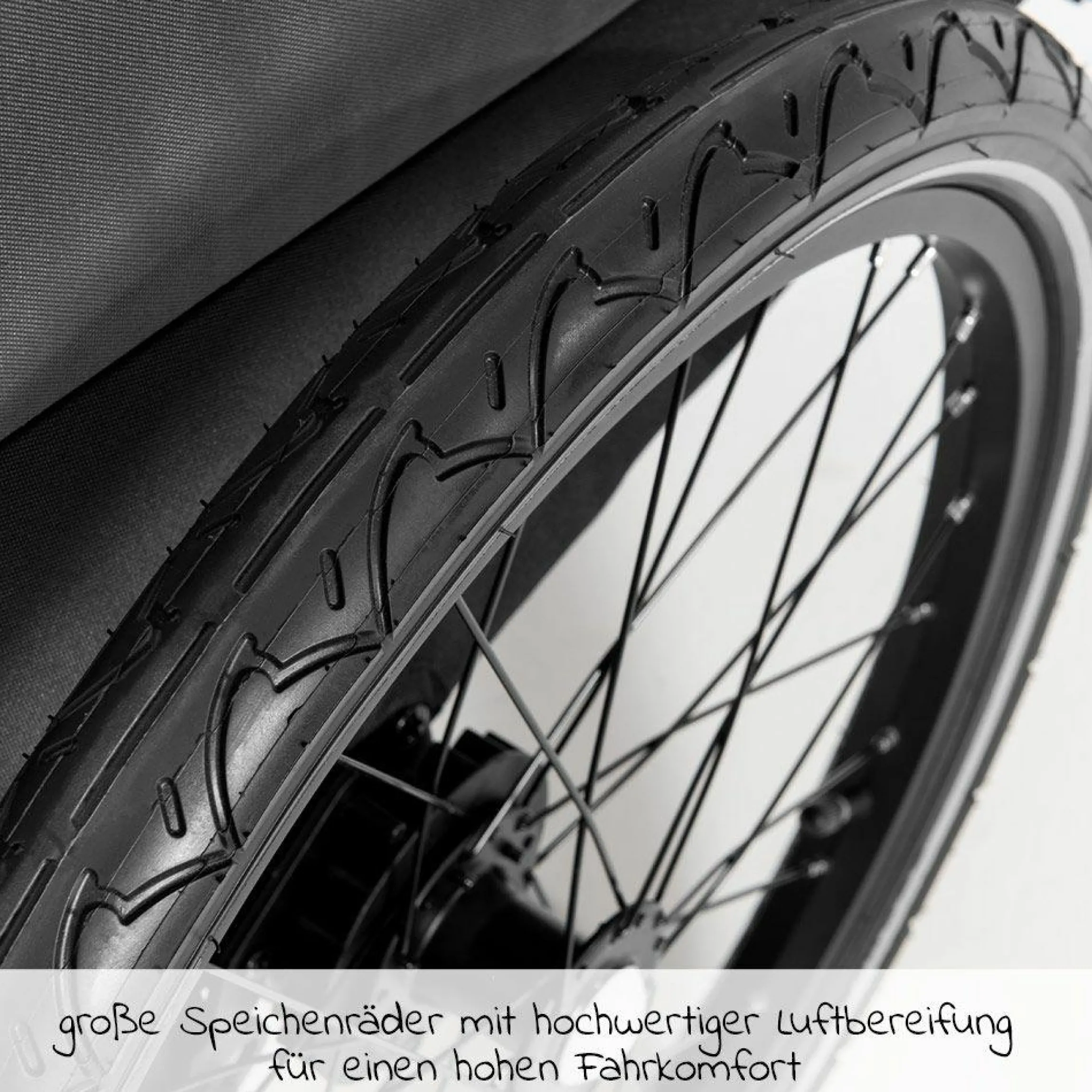 2in1 Fahrradanhänger Dryk Duo für 2 Kinder (bis 44 kg) - Bike Trailer & City Buggy - Grey