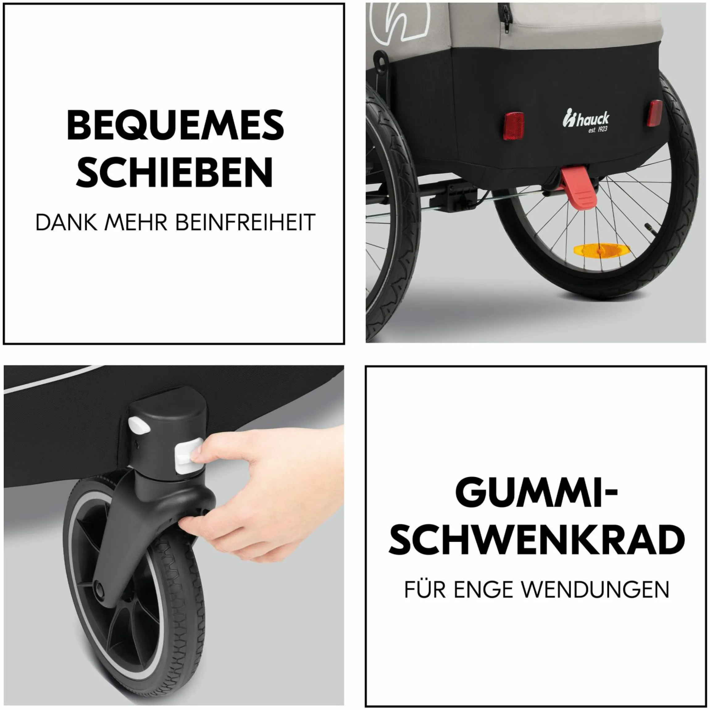 2in1 Fahrradanhänger Dryk Duo Plus für 2 Kinder (bis 44 kg) - Bike Trailer & City Buggy - inkl. GRATIS Schutzpaket - Black