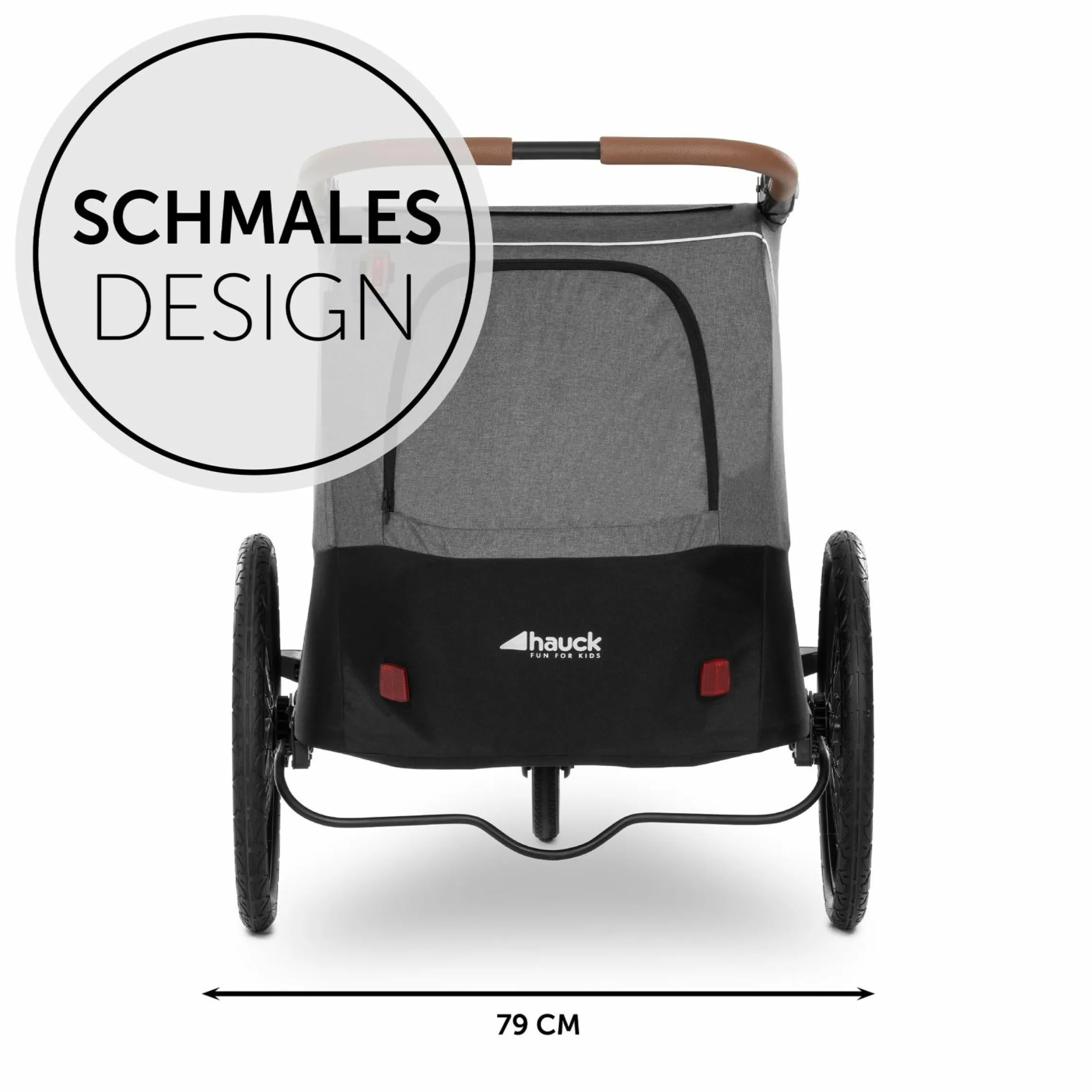 2in1 Fahrradanhänger Dryk Duo für 2 Kinder (bis 44 kg) - Bike Trailer & City Buggy - inkl. GRATIS Schutzpaket - Melange Grey