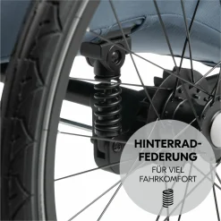 2in1 Fahrradanhänger Dryk Duo Plus für 2 Kinder (bis 44 kg) - Bike Trailer & City Buggy - inkl. GRATIS Schutzpaket - Dark Blue