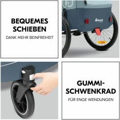 2in1 Fahrradanhänger Dryk Duo Plus für 2 Kinder (bis 44 kg) - Bike Trailer & City Buggy - inkl. GRATIS Schutzpaket - Dark Blue