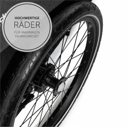 2in1 Fahrradanhänger Sparset Dryk Duo - für 2 Kinder (bis 44 kg) - Bike Trailer & City Buggy - inkl. Babysitz Lounger & Schutzpaket - Melange Grey