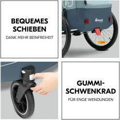 2in1 Fahrradanhänger Sparset Dryk Duo Plus - für 2 Kinder (bis 44 kg) - Bike Trailer & City Buggy - inkl. Babysitz Lounger & Schutzpaket - Dark Blue