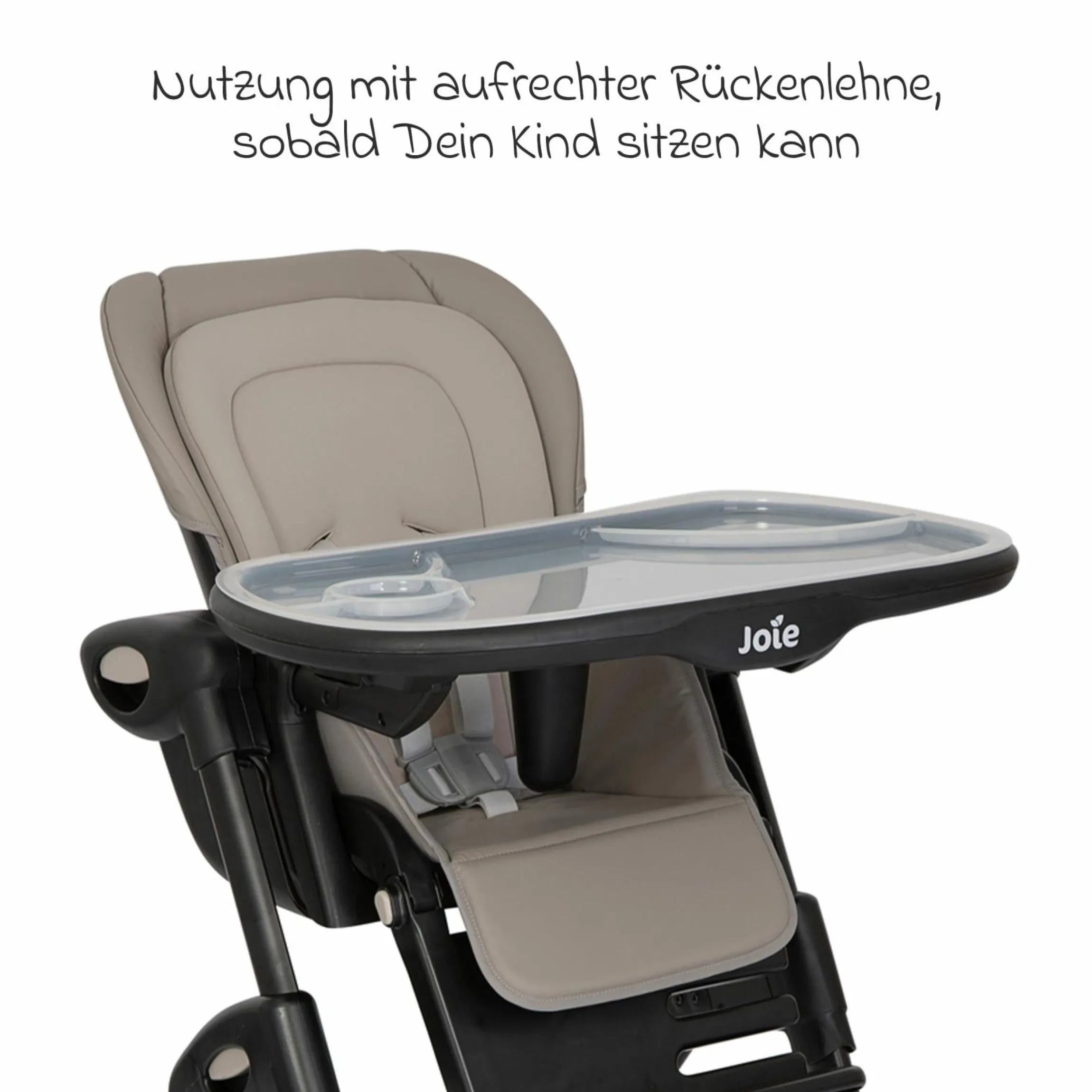 2in1 Hochstuhl Mimzy Recline Wippe und Hochstuhl in einem ab Geburt nutzbar mit Liegeposition - Hazelnut - Kollektion 2025