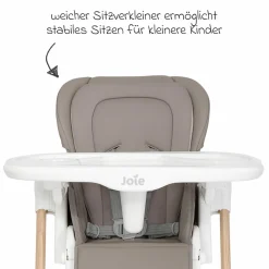2in1 Hochstuhl Mimzy Recline Wippe und Hochstuhl in einem ab Geburt nutzbar mit Liegeposition - Walnut Wood - Kollektion 2025