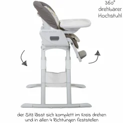 3in1 Hochstuhl Mimzy Spin 3in1 ab Geburt nutzbar mit 360° drehbarem Sitz, flache Liegeposition, Tablett und Snacktablett - Geometric Mountain - Kollektion 2025