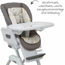 3in1 Hochstuhl Mimzy Spin 3in1 ab Geburt nutzbar mit 360° drehbarem Sitz, flache Liegeposition, Tablett und Snacktablett - Geometric Mountain - Kollektion 2025