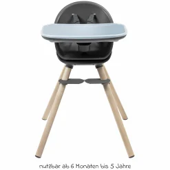 4-in-1 Hochstuhl Moa ab 6 Monate - 5 Jahre Hochstuhl, Sitzerhöhung, Tisch & Stuhl - Beyond Graphite2 Eco - Kollektion 2025