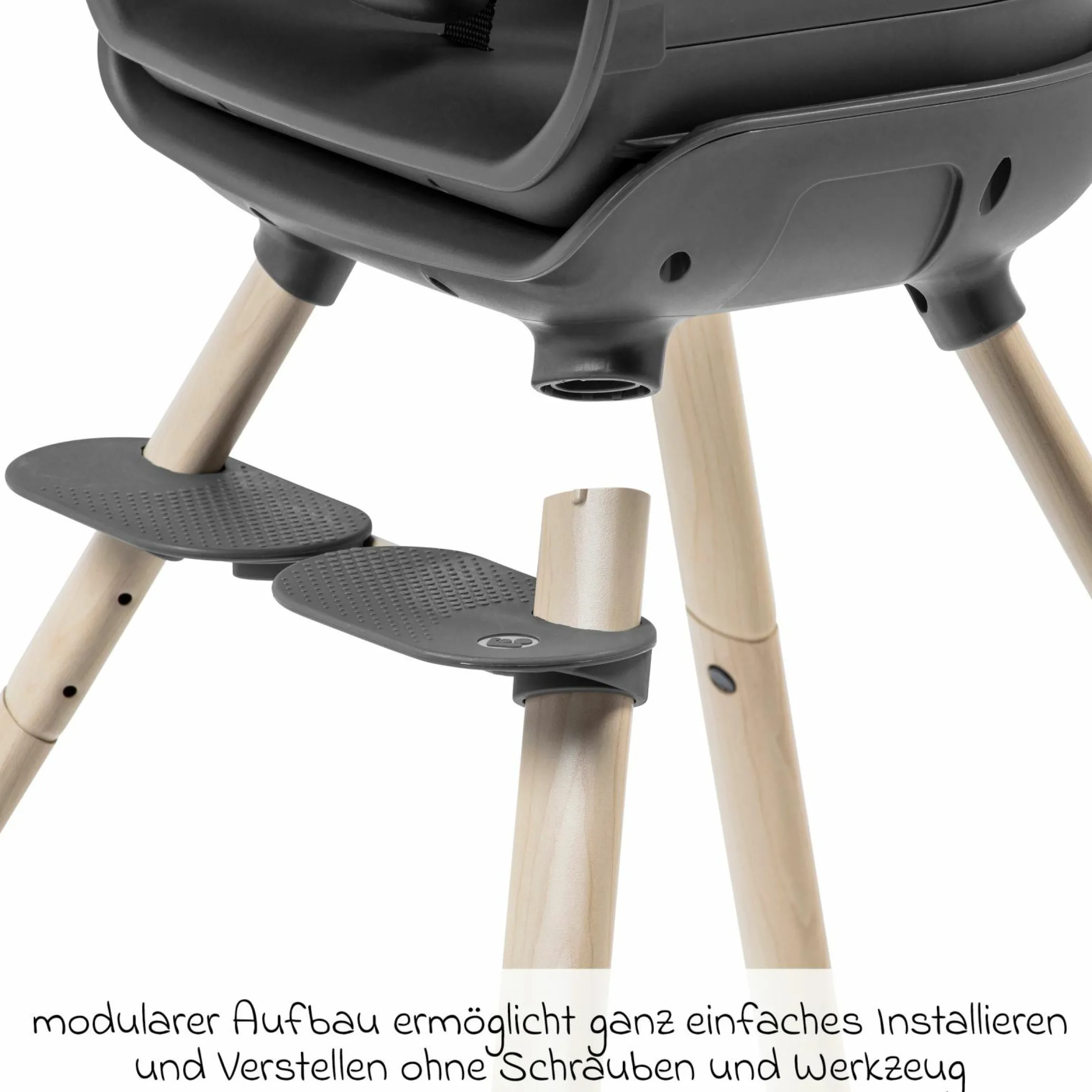 4-in-1 Hochstuhl Moa ab 6 Monate - 5 Jahre Hochstuhl, Sitzerhöhung, Tisch & Stuhl - Beyond Graphite2 Eco - Kollektion 2025