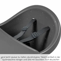 4-in-1 Hochstuhl Moa ab 6 Monate - 5 Jahre Hochstuhl, Sitzerhöhung, Tisch & Stuhl - Beyond Graphite2 Eco - Kollektion 2025