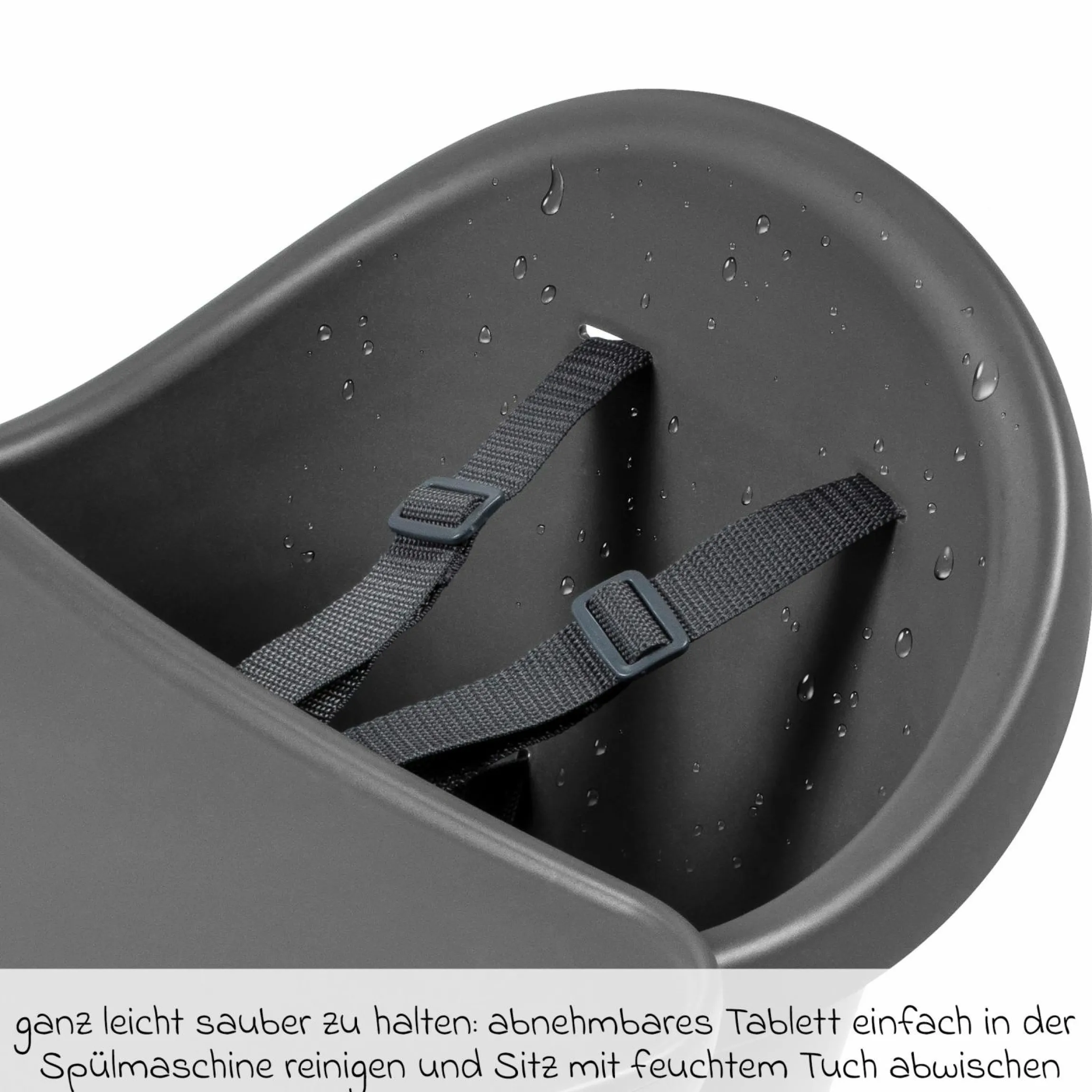 4-in-1 Hochstuhl Moa ab 6 Monate - 5 Jahre Hochstuhl, Sitzerhöhung, Tisch & Stuhl - Beyond Graphite2 Eco - Kollektion 2025