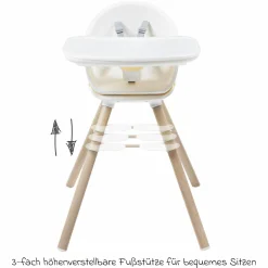 4-in-1 Hochstuhl Moa ab 6 Monate - 5 Jahre Hochstuhl, Sitzerhöhung, Tisch & Stuhl - Beyond White2 Eco - Kollektion 2025
