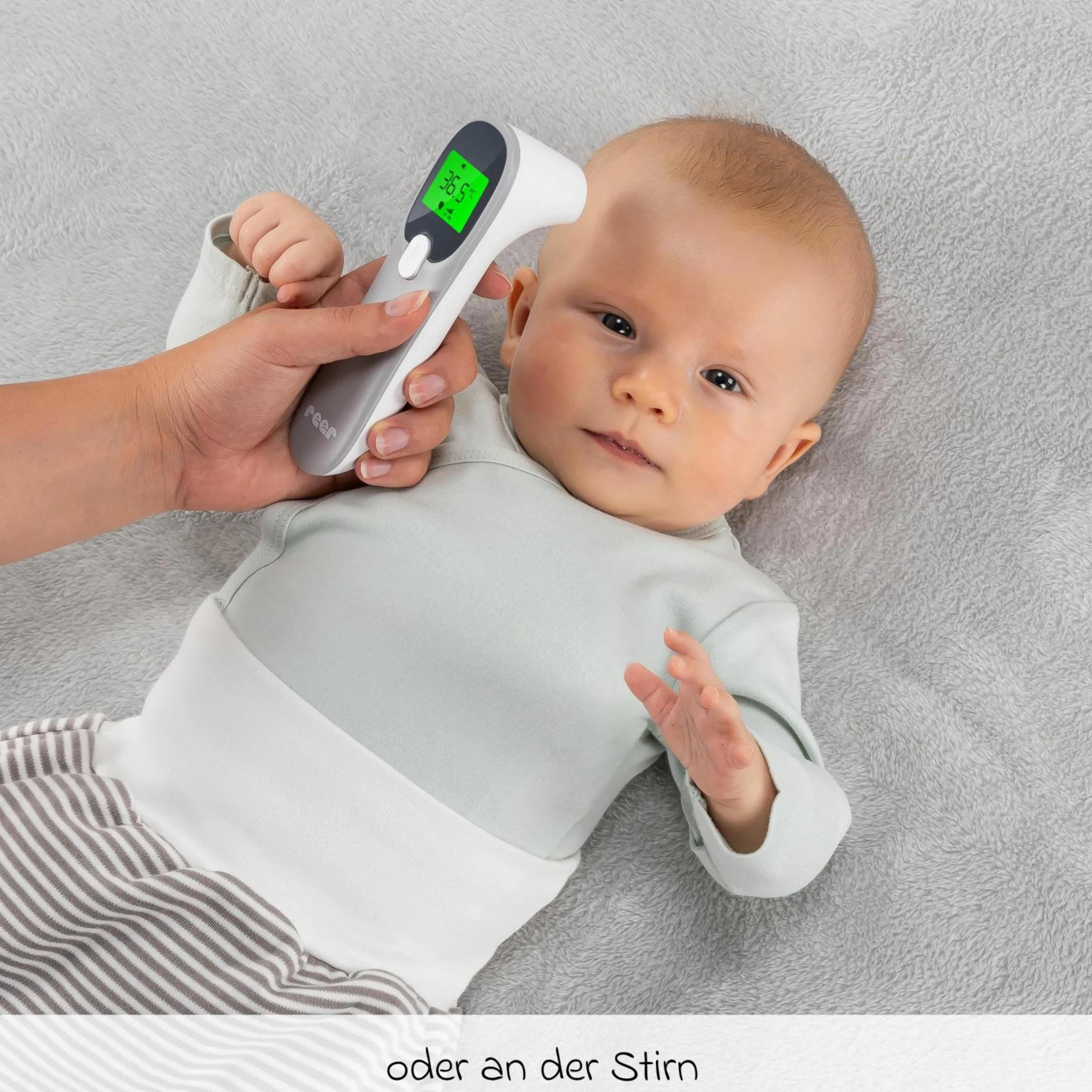 4in1 Infrarot-Fieberthermometer Colour MaxTemp für Ohr- und Stirnmessung - Weiß Grau - Kollektion 2024