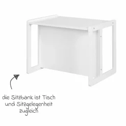3in1 Kindersitzgruppe 1 Sitzbank & 1 Sitzhocker - Montessori - Weiß