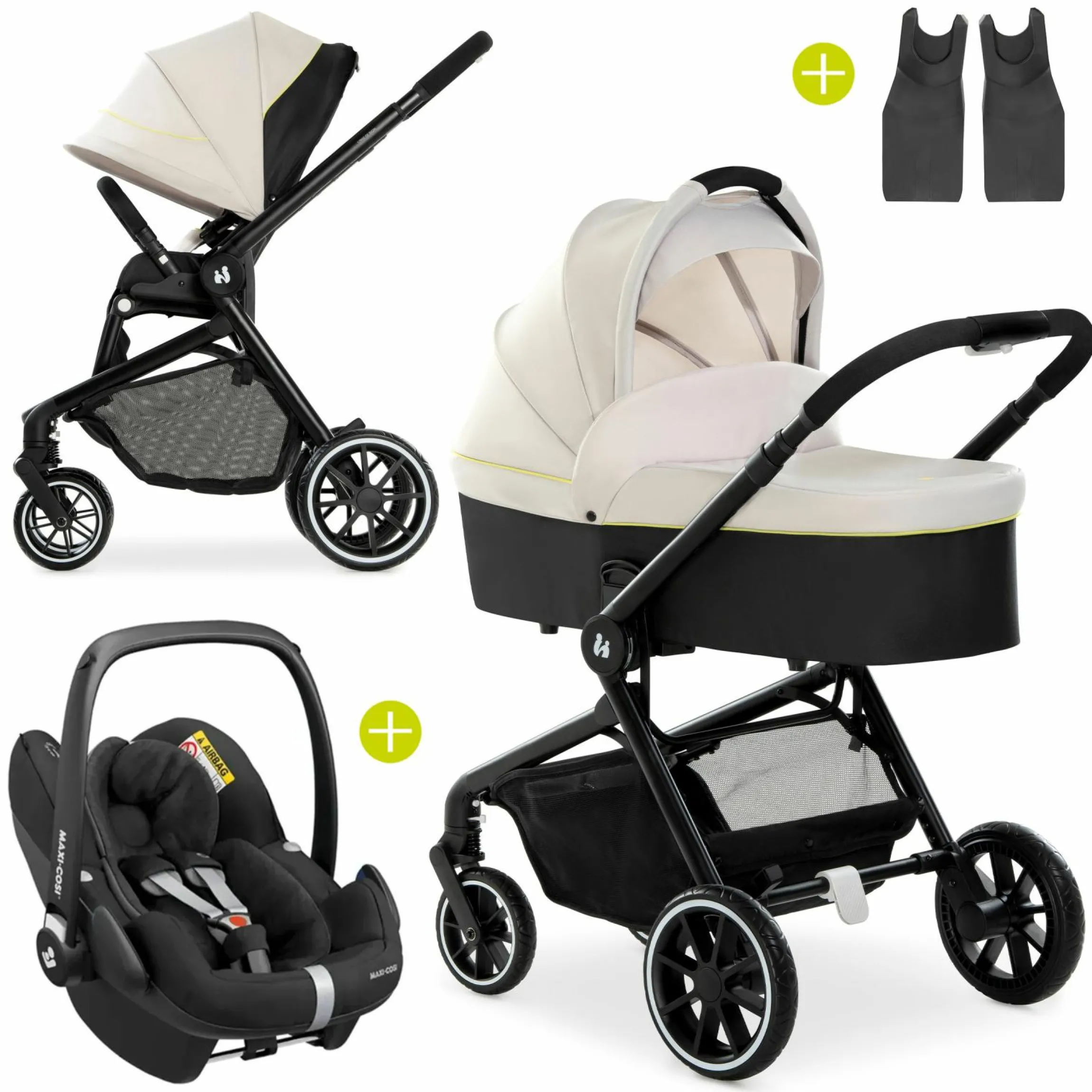 3in1 Kinderwagen-Set Move so Simply Trio Set inkl. Maxi-Cosi i-Size Pebble Pro - Beige Neon
