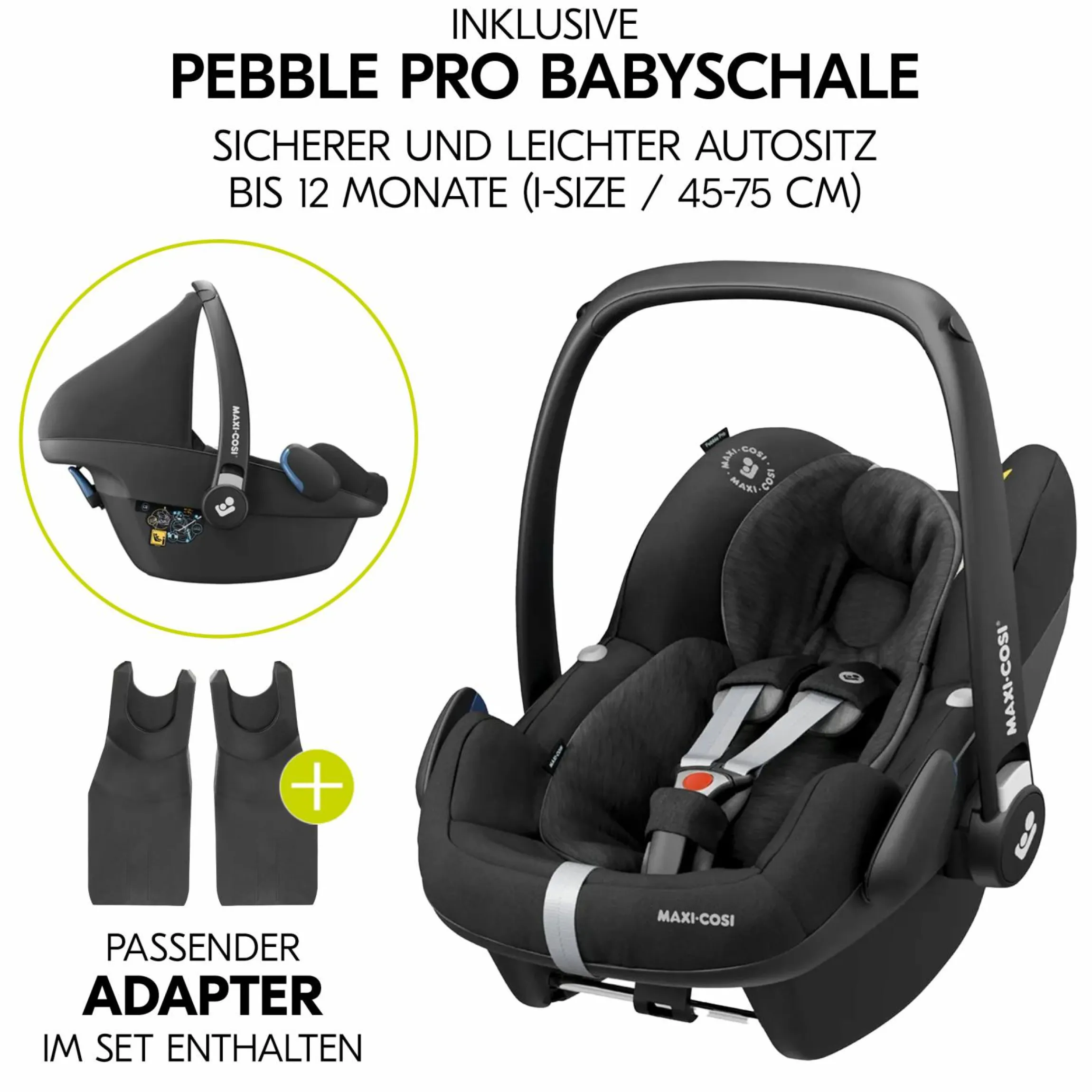3in1 Kinderwagen-Set Move so Simply Trio Set inkl. Maxi-Cosi i-Size Pebble Pro - Beige Neon