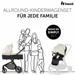 3in1 Kinderwagen-Set Move so Simply Trio Set inkl. i-Size Babyschale Drive N Care - Beige Neon