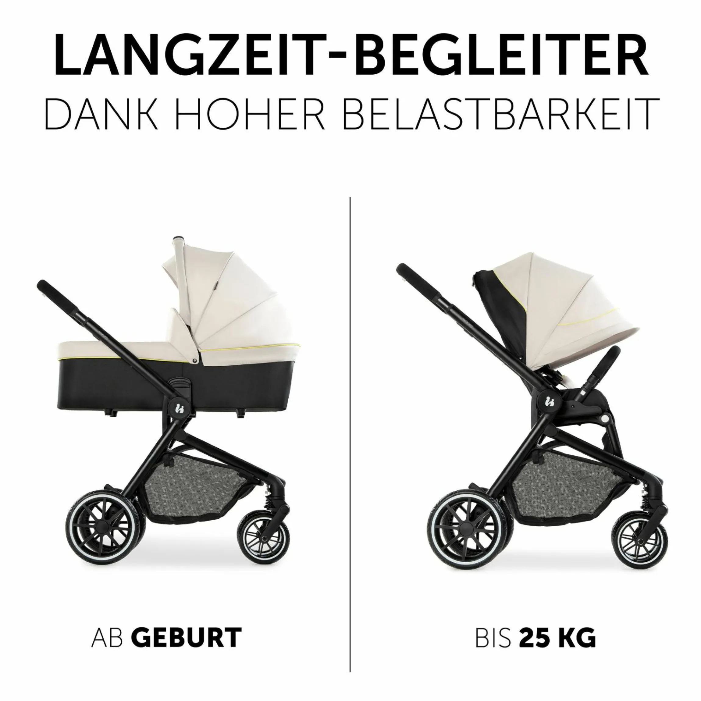3in1 Kinderwagen-Set Move so Simply Trio Set inkl. i-Size Babyschale Drive N Care - Beige Neon