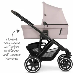 3in1 Kinderwagen-Set Salsa 4 Air - inkl. Babywanne, Autositz Tulip, Sportsitz und XXL Zubehörpaket - Pure Edition - Berry - Kollektion 2024