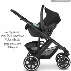 3in1 Kinderwagen-Set Salsa 4 Air - inkl. Babywanne, Autositz Tulip, Sportsitz und XXL Zubehörpaket - Pure Edition - Berry - Kollektion 2024