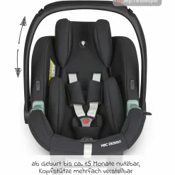 3in1 Kinderwagen-Set Salsa Run - Babywanne, Babyschale Tulip, Sportsitz & XXL Zubheörpaket (mit Sportzulassung, Luftbereifung & Handbremse) - Ink
