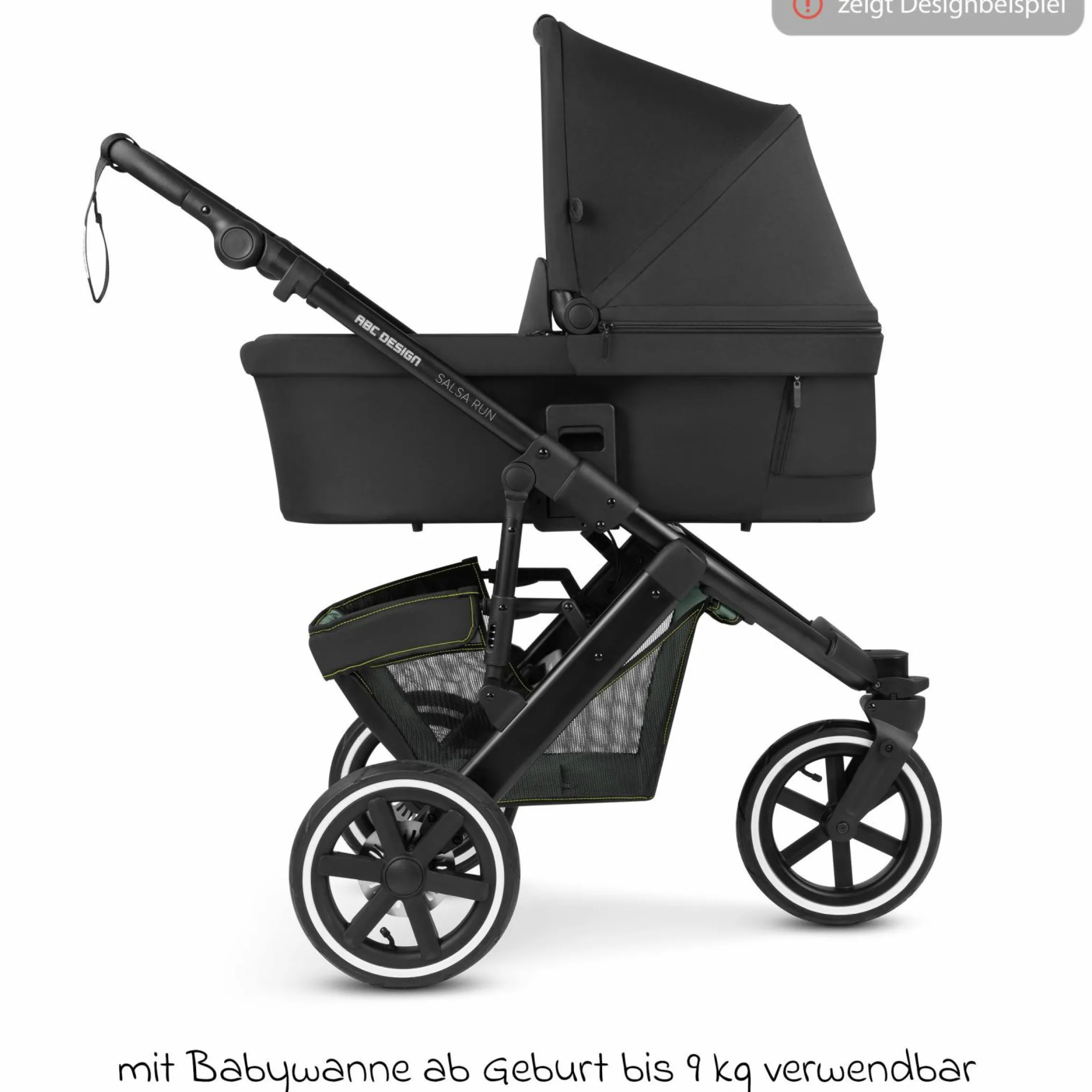 3in1 Kinderwagen-Set Salsa Run - Babywanne, Babyschale Tulip, Sportsitz & XXL Zubheörpaket (mit Sportzulassung, Luftbereifung & Handbremse) - Aqua
