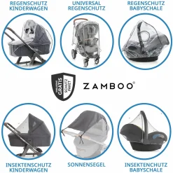 3in1 Kinderwagen-Set Samba inkl. Babywanne, Babyschale Tulip, Sportsitz & XXL Zubehörpaket - Ink
