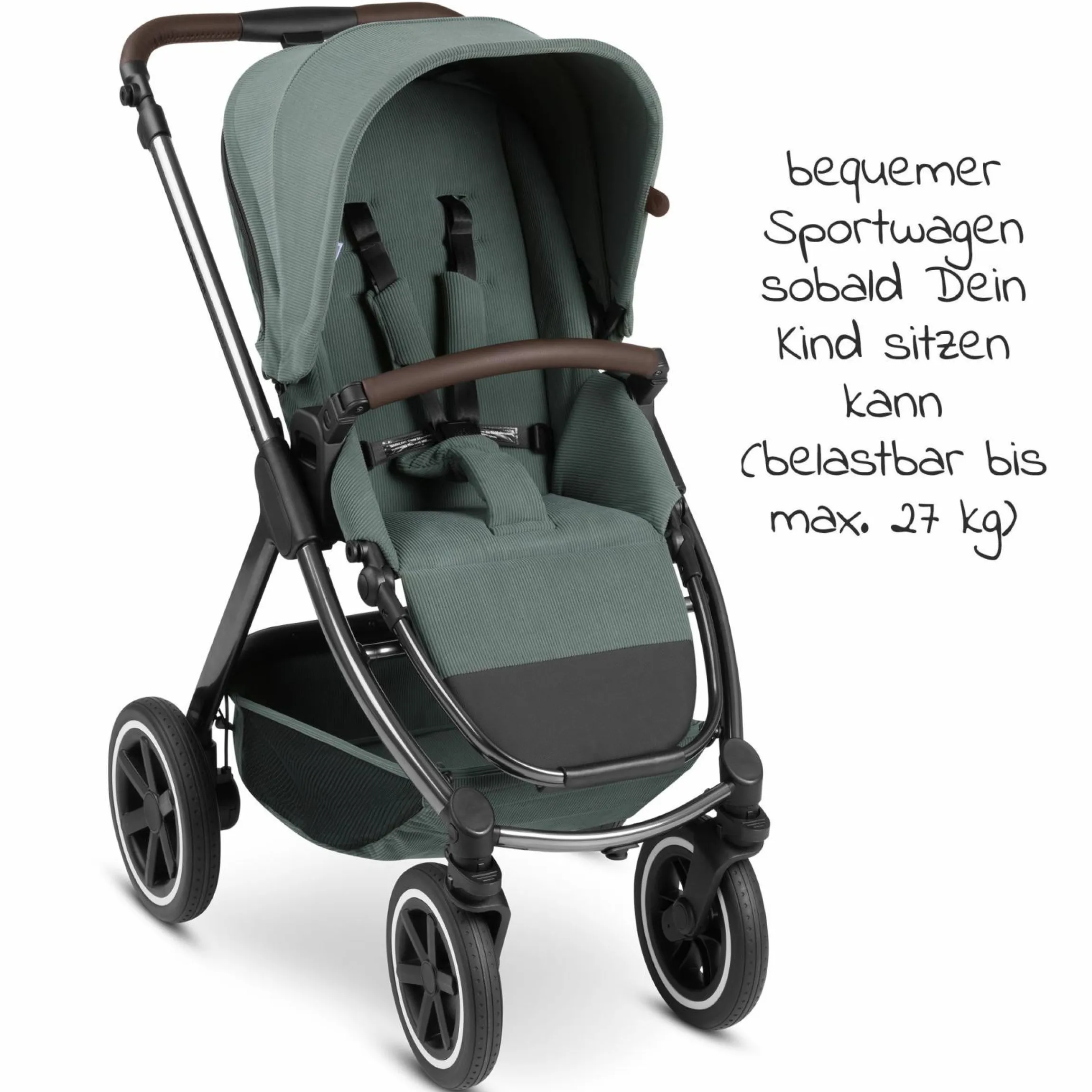 3in1 Kinderwagen-Set Samba inkl. Babywanne, Babyschale Tulip, Sportsitz & XXL Zubehörpaket - Aloe