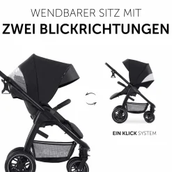 3in1 Kinderwagen-Set Saturn R Trio Set inkl. i-Size Babyschale & XXL Zubehörpaket - Melange Black