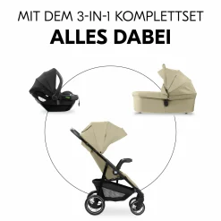 3in1 Kinderwagen-Set Shop N Care Trio Set inkl. Babyschale Drive N Care - Olive