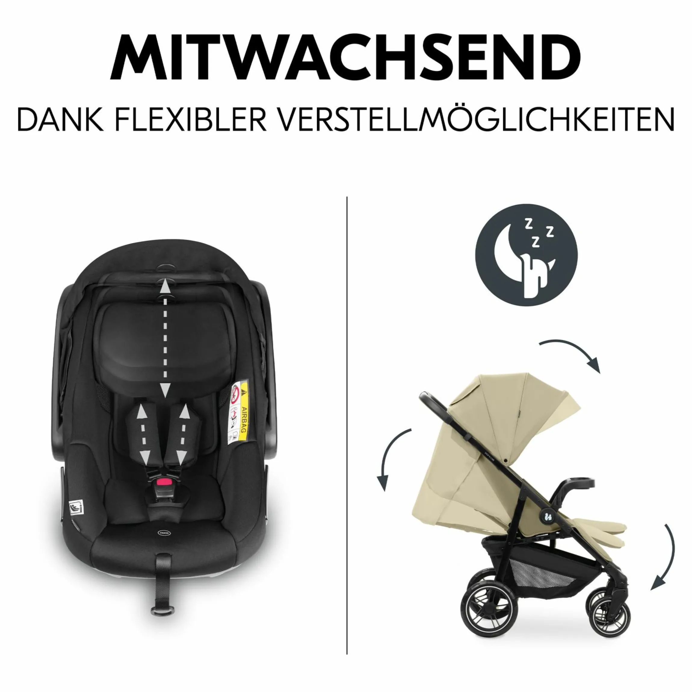 3in1 Kinderwagen-Set Shop N Care Trio Set inkl. Babyschale Drive N Care - Olive