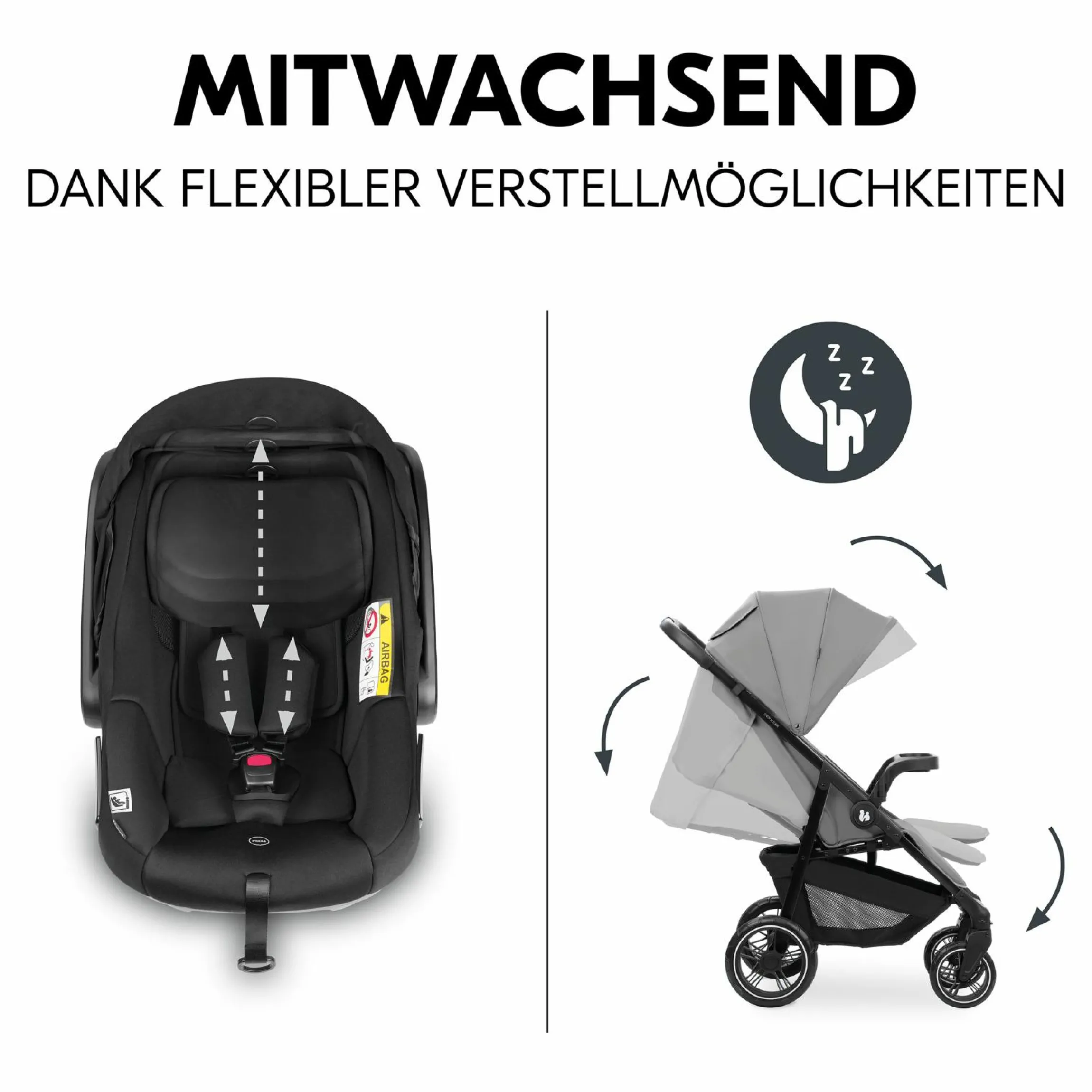3in1 Kinderwagen-Set Shop N Care Trio Set inkl. Babyschale Drive N Care - Grey