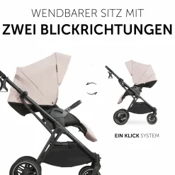 3in1 Kinderwagen-Set Vision X Trio Set Black - inkl. i-Size Babyschale Drive N Care & XXL Zubehörpaket - Melange Beige
