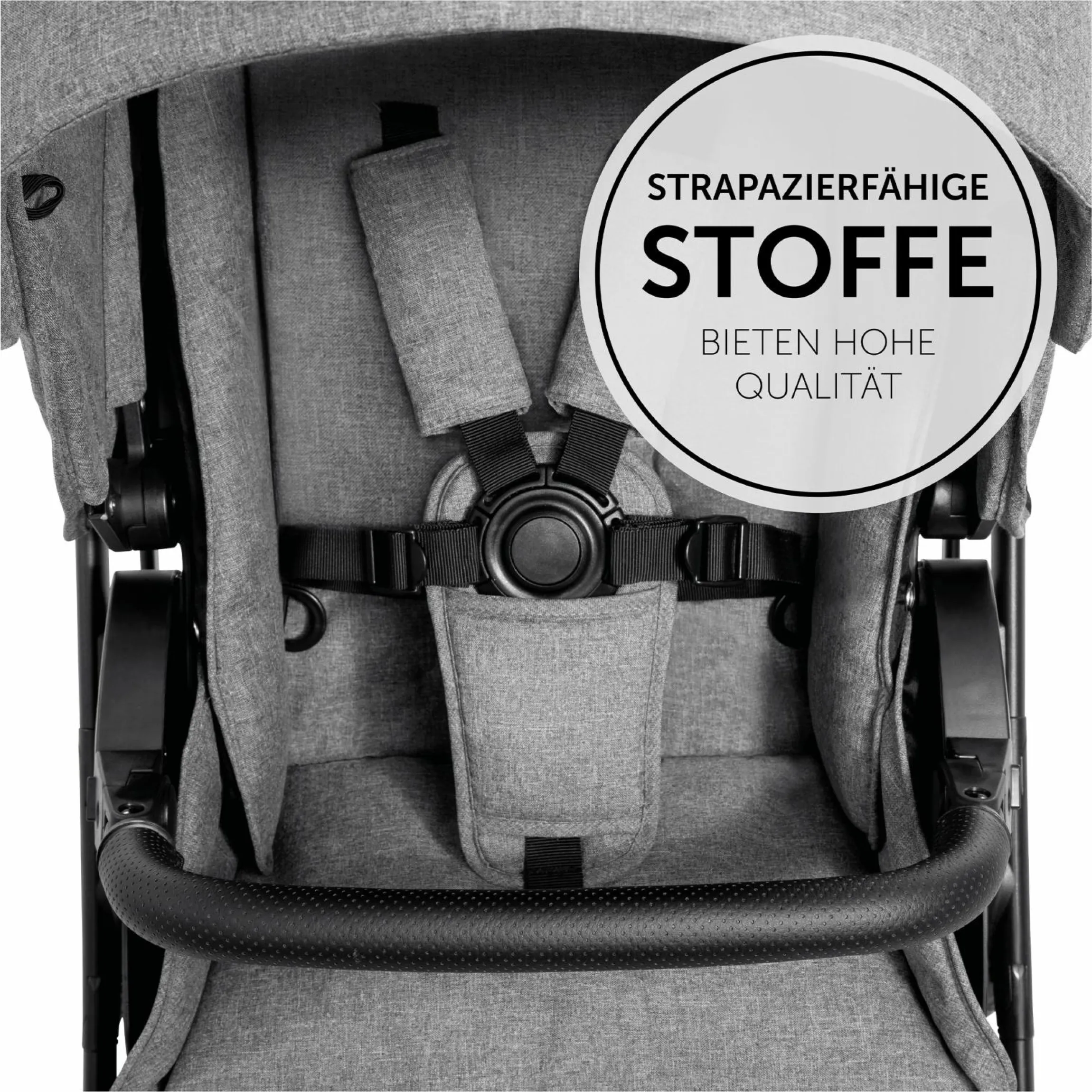 3in1 Kinderwagen-Set Vision X Trio Set Black - inkl. i-Size Babyschale Drive N Care & XXL Zubehörpaket - Melange Grey