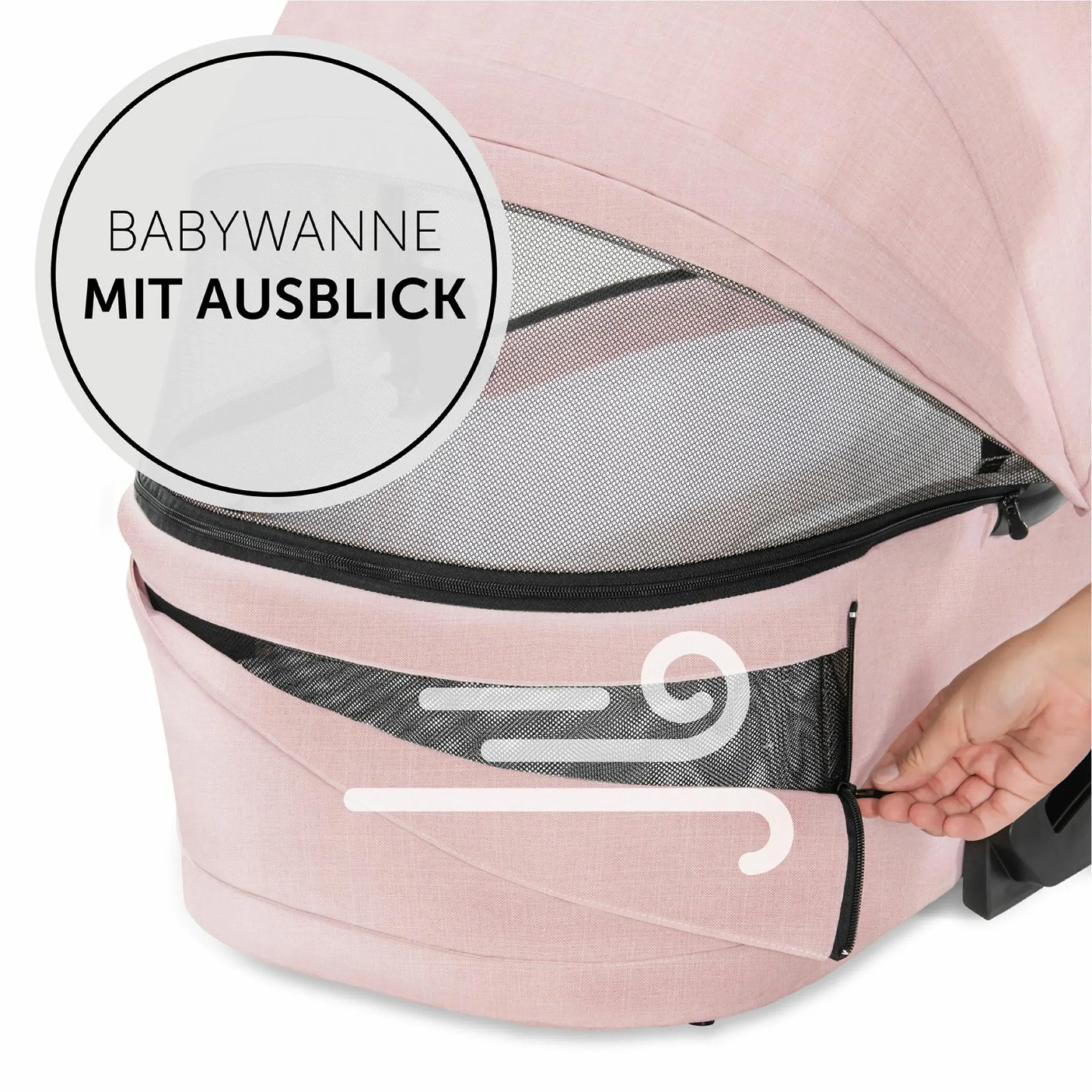 3in1 Kinderwagen-Set Vision X Trio Set Black - inkl. i-Size Babyschale Drive N Care & XXL Zubehörpaket - Melange Rose