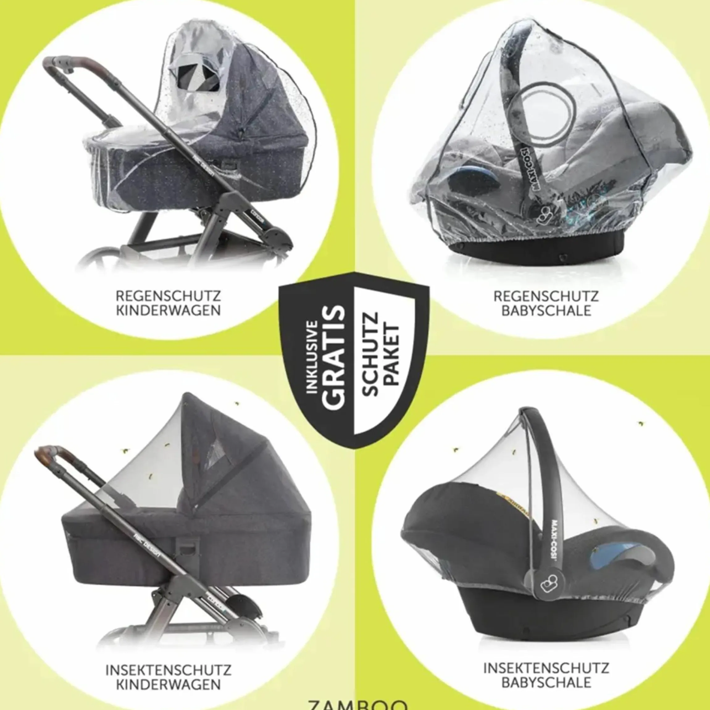 4in1 Kinderwagen-Set Vision X Trio Set - inkl. i-Size Babyschale & Isofix Base & XXL Zubehörset - Melange Grey
