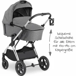 4in1 Kinderwagen-Set Vision X Trio Set - inkl. i-Size Babyschale & Isofix Base & XXL Zubehörset - Melange Grey