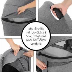 4in1 Kinderwagen-Set Vision X Trio Set - inkl. i-Size Babyschale & Isofix Base & XXL Zubehörset - Melange Grey